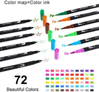 HKM-034003 Dual Tip Fine Art Markers Set - 72 Vibrant Colours with Carrying Bag