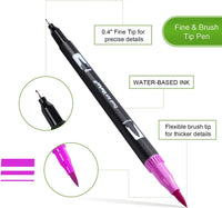 HKM-034003 Dual Tip Fine Art Markers Set - 72 Vibrant Colours with Carrying Bag