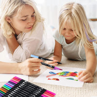 HKM-034003 Dual Tip Fine Art Markers Set - 72 Vibrant Colours with Carrying Bag