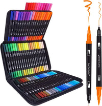 HKM-034003 Dual Tip Fine Art Markers Set - 72 Vibrant Colours with Carrying Bag
