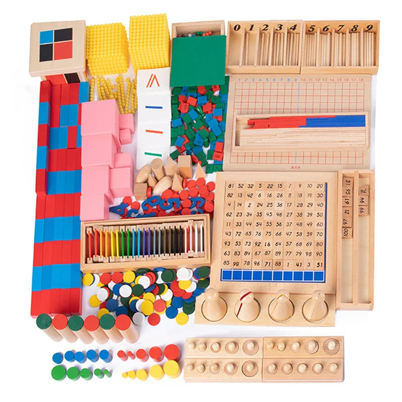 HKM-034003 Premium Wooden Montessori Educational Box Set for Kids 24 Months and Up