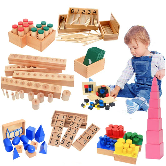 HKM-034003 Premium Wooden Montessori Educational Box Set for Kids 24 Months and Up