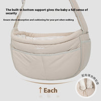 HKM-0340669 Adjustable Lightweight Cross-Body Pet Messenger Bag for Pets up to 6kg in Almond Custard and Butter Pudding