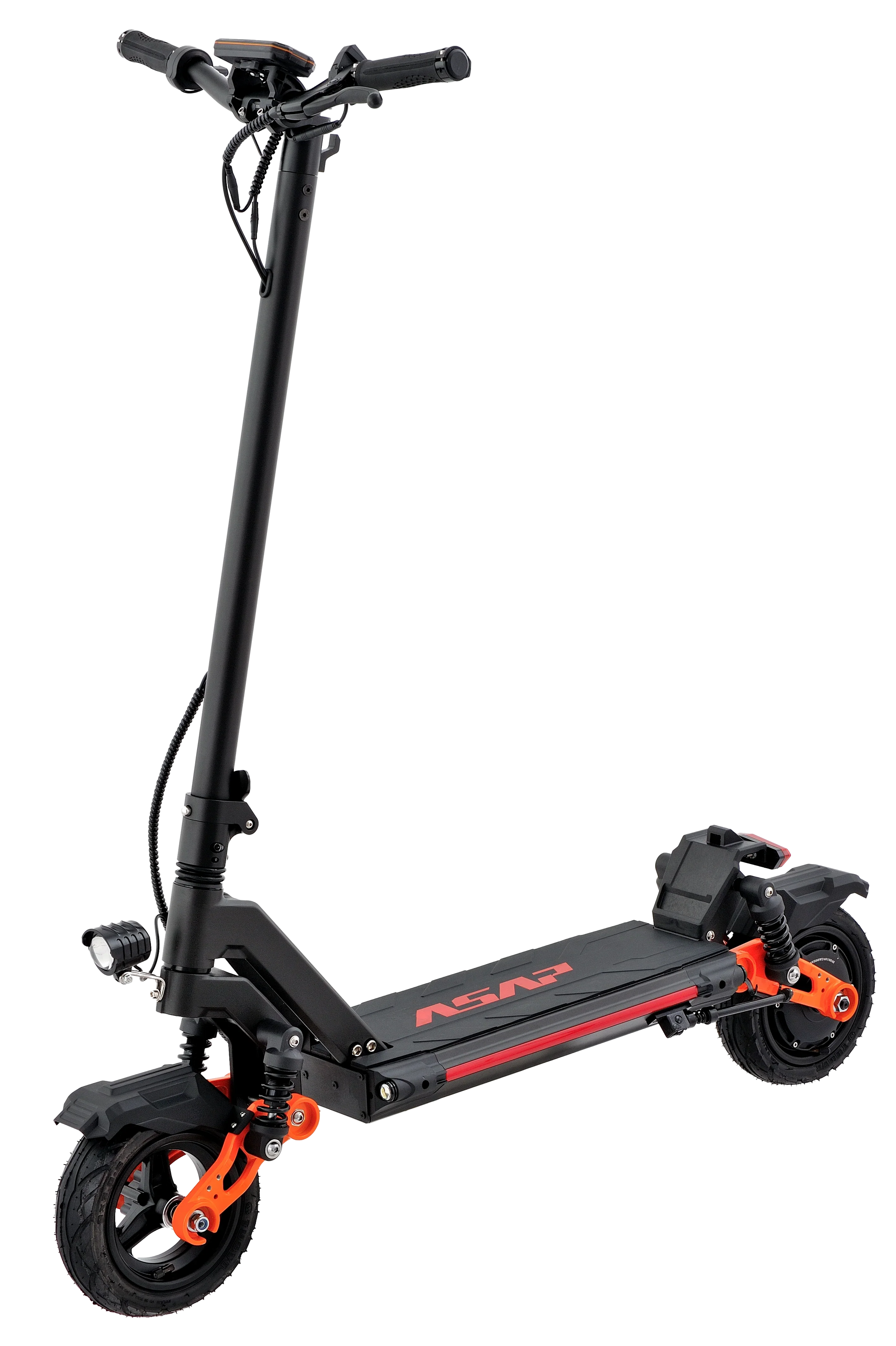 HKM-034067 Foldable Electric Scooter with 600W Motor, 48V Lithium Battery, Full Suspension, 30-50 km/h Speed, 10 Inch Tires