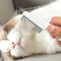 HKM-0341693 Multifunctional Pet Comb for Tear Stain Removal and Grooming - Stainless Steel, Ergonomic Design for Small Dogs and Cats