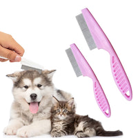 HKM-0341693 Multifunctional Pet Comb for Tear Stain Removal and Grooming - Stainless Steel, Ergonomic Design for Small Dogs and Cats