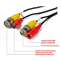 HKM-034259 BNC DC Power Video Integrated Cable for Security Cameras - 5M, 2 Cores, Shielded, Black