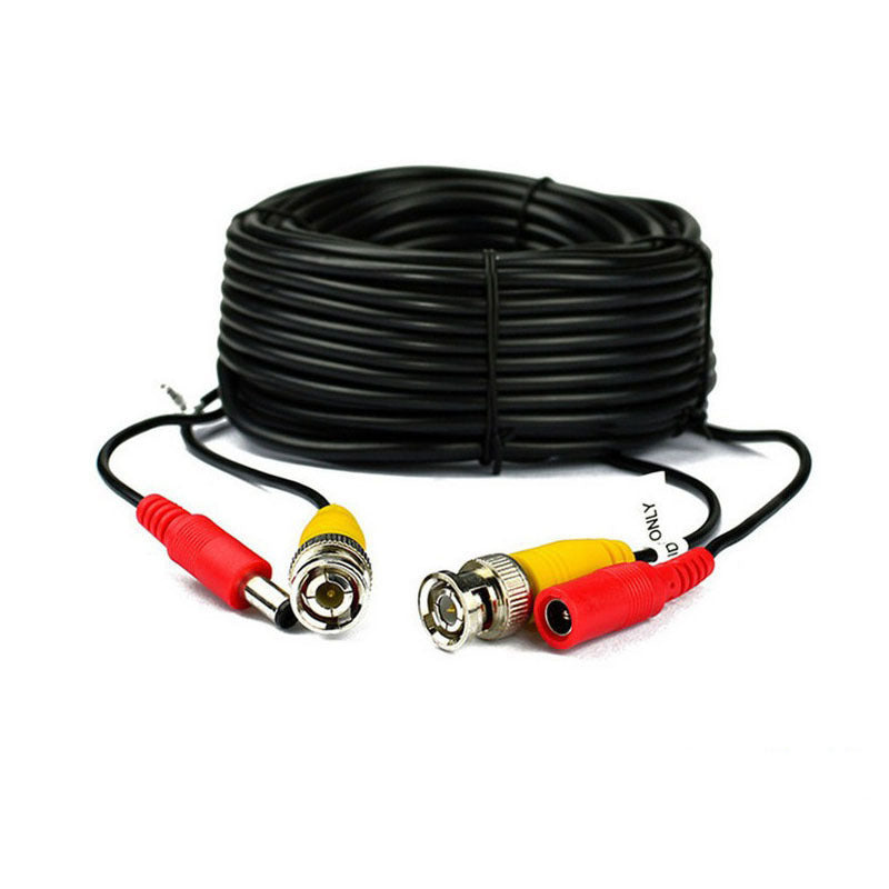 HKM-034259 BNC DC Power Video Integrated Cable for Security Cameras - 5M, 2 Cores, Shielded, Black