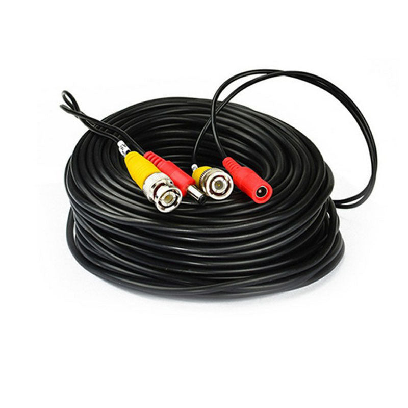 HKM-034259 BNC DC Power Video Integrated Cable for Security Cameras - 5M, 2 Cores, Shielded, Black