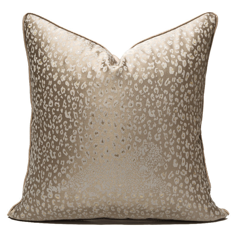 HKM-034259 Leopard Print Polyester Pillowcase with Backrest for Bedroom Decor, 45x45cm