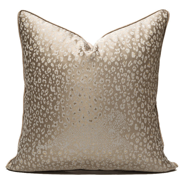 HKM-034259 Leopard Print Polyester Pillowcase with Backrest for Bedroom Decor, 45x45cm