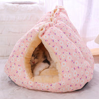 HKM-0342845 Cozy Thermal Sofa Bed for Small Pets - Pink, Blue, Yellow Floral Design
