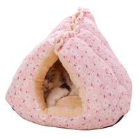 HKM-0342845 Cozy Thermal Sofa Bed for Small Pets - Pink, Blue, Yellow Floral Design