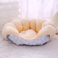 HKM-0342845 Cozy Thermal Sofa Bed for Small Pets - Pink, Blue, Yellow Floral Design