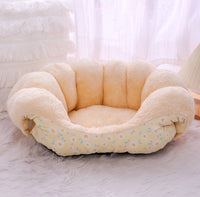 HKM-0342845 Cozy Thermal Sofa Bed for Small Pets - Pink, Blue, Yellow Floral Design