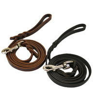 HKM-0343997 Thickened Leather Dog Walking Rope for Medium to Large Breeds, Light Brown and Black