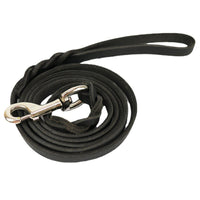 HKM-0343997 Thickened Leather Dog Walking Rope for Medium to Large Breeds, Light Brown and Black