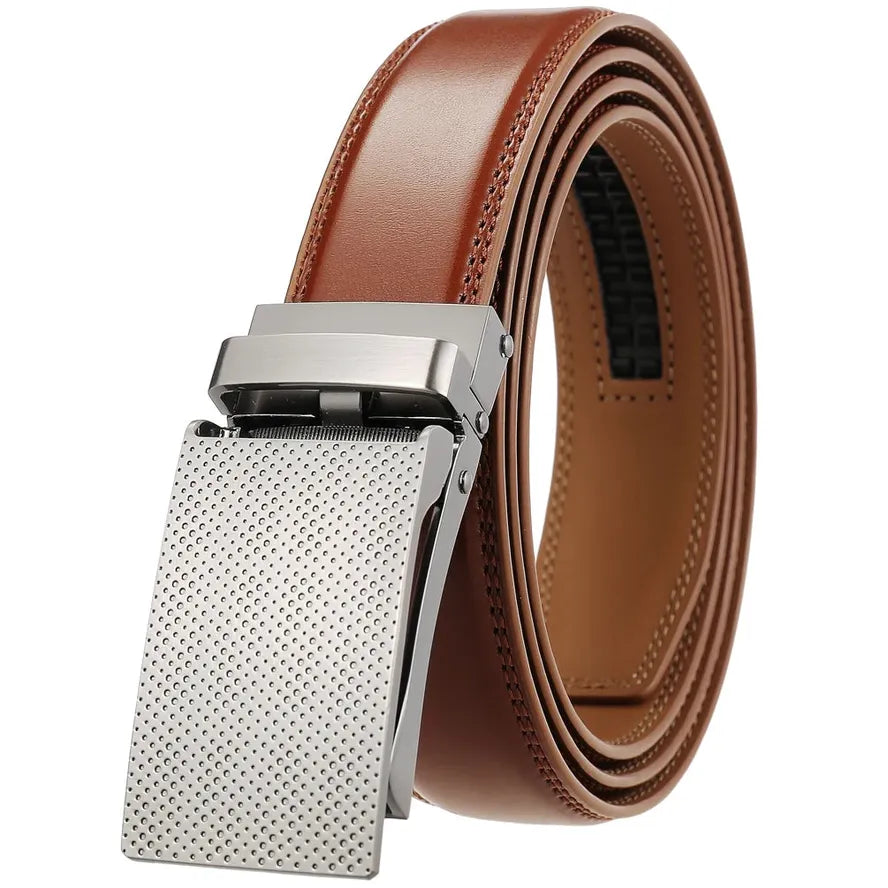 HKM-034579 Automatic Non-Porous Anti-Pull Buckle Belt for Men - Model LY33-2221-2