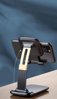 HKM-034579 Telescopic Folding Desktop Phone Holder – Adjustable Lazy Bracket in Black and White