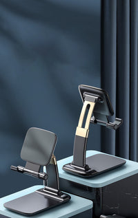 HKM-034579 Telescopic Folding Desktop Phone Holder – Adjustable Lazy Bracket in Black and White