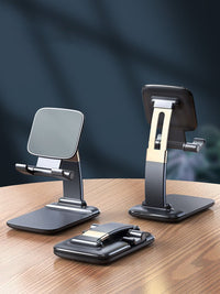 HKM-034579 Telescopic Folding Desktop Phone Holder – Adjustable Lazy Bracket in Black and White