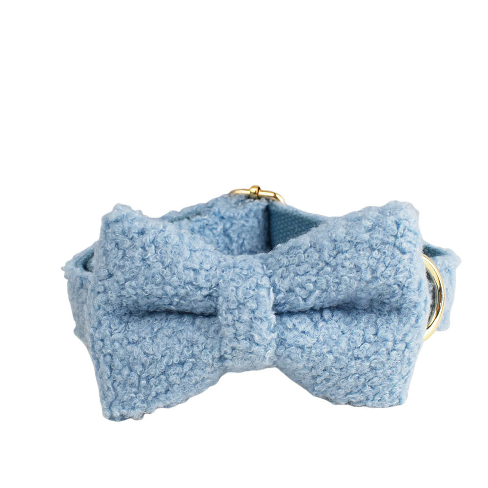 HKM-0346813 Blue Teddy Bear Dog Collar and Leash Set with Bow and Vest, Perfect for Pets and Gift-Giving