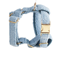 HKM-0346813 Blue Teddy Bear Dog Collar and Leash Set with Bow and Vest, Perfect for Pets and Gift-Giving