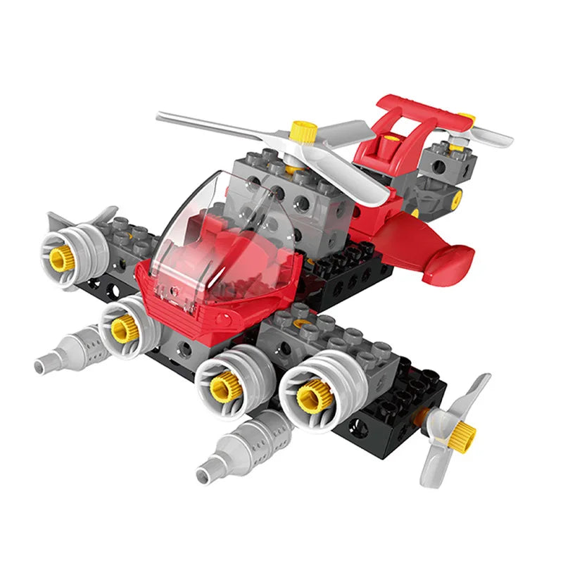 HKM-034707 DIY Airplane Building Blocks Set - 50-Piece Educational Puzzle for Kids, Ages 0-14