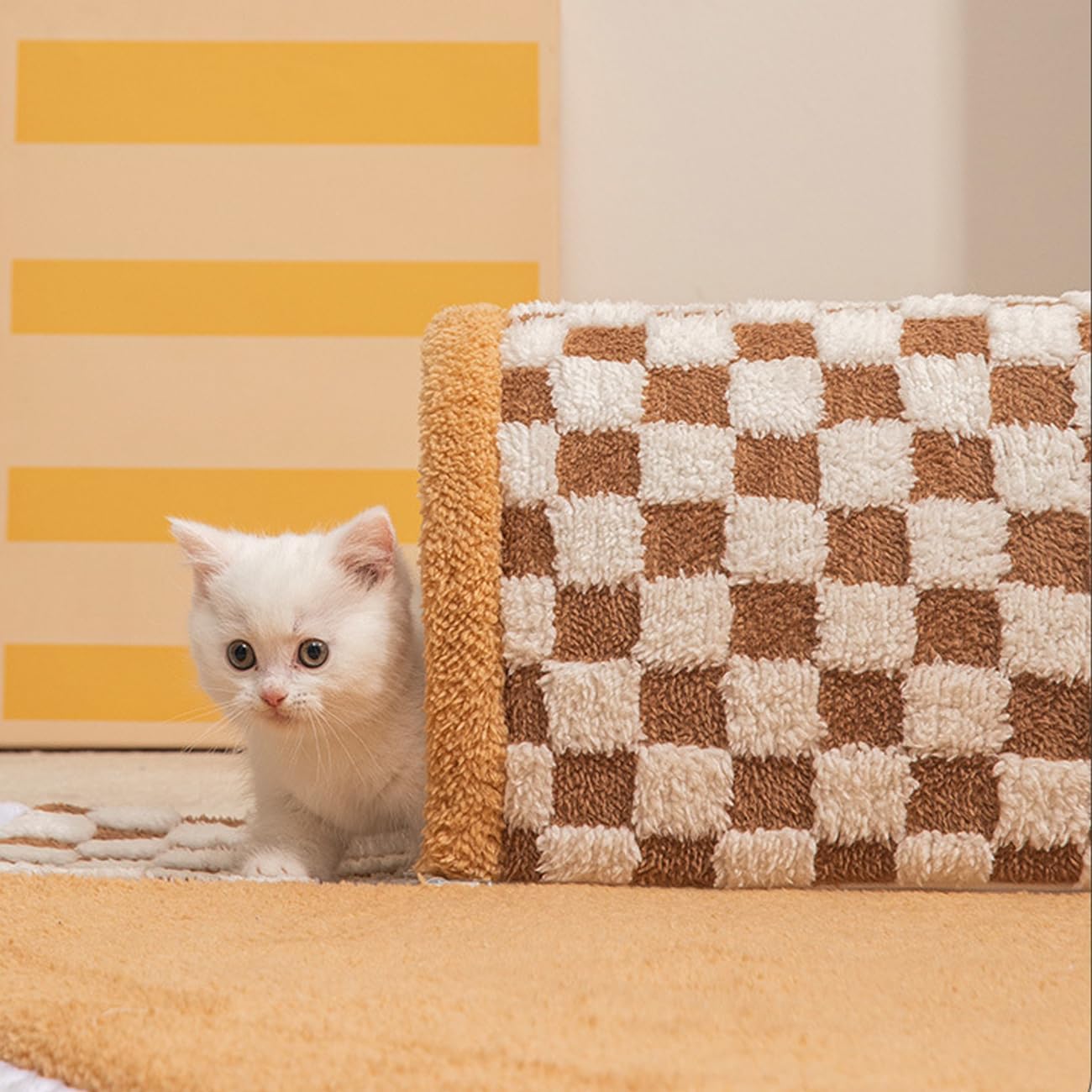 HKM-0347453 2-in-1 Plush Pet Bed Tunnel with Anti-Slip Base for Cats and Dogs