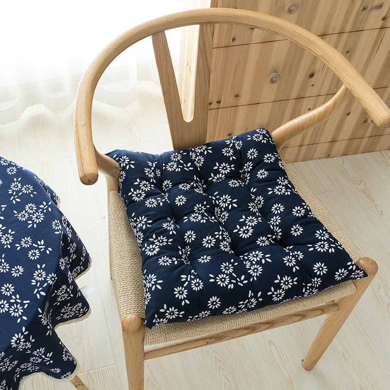 HKM-034771 Retro Floral Cloth Dining Chair Cushion - Various Size Options Available