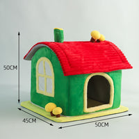 HKM-0347837 Cozy Indoor Enclosed Cat Bed with Removable Cleaning Mat - Warm Cave Design for Comfort and Privacy