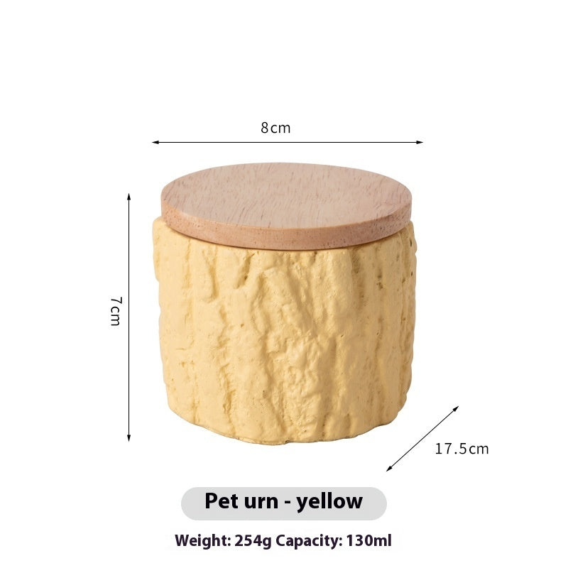 HKM-0348221 Handmade Cement Pet Ash Urn - Moisture-Proof Commemorative Memorial Casket