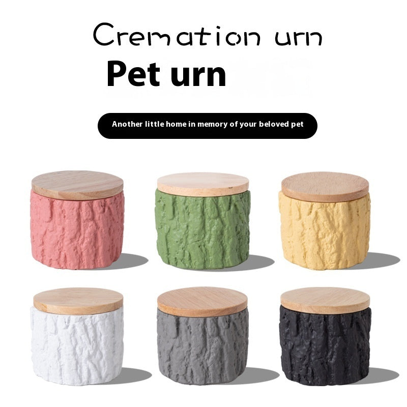 HKM-0348221 Handmade Cement Pet Ash Urn - Moisture-Proof Commemorative Memorial Casket