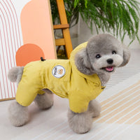 HKM-0348605 Cozy Casual Dog Clothing for Autumn and Winter in Brown and Yellow