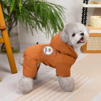 HKM-0348605 Cozy Casual Dog Clothing for Autumn and Winter in Brown and Yellow
