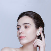 HKM-034899 White Wireless Mini Sports Headset with Voice Control and Call Function