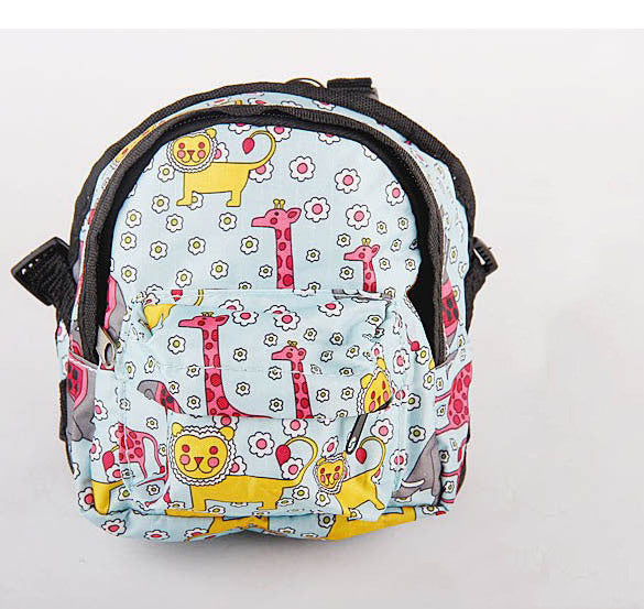 HKM-0349245 Cartoon Pattern Canvas Pet Dog Leash Bag with Breathable Mesh and Adjustable Sizes