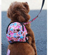 HKM-0349245 Cartoon Pattern Canvas Pet Dog Leash Bag with Breathable Mesh and Adjustable Sizes