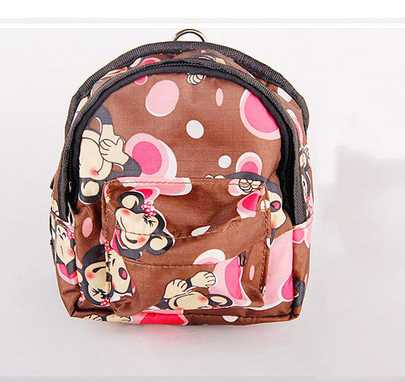 HKM-0349245 Cartoon Pattern Canvas Pet Dog Leash Bag with Breathable Mesh and Adjustable Sizes