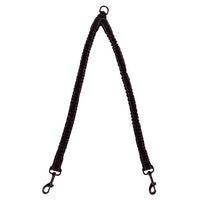 HKM-0349757 Dual-Headed Polyester Dog Leash with Elastic Foot, Black, 100cm Length, 2.5cm Width