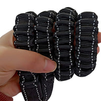 HKM-0349757 Dual-Headed Polyester Dog Leash with Elastic Foot, Black, 100cm Length, 2.5cm Width