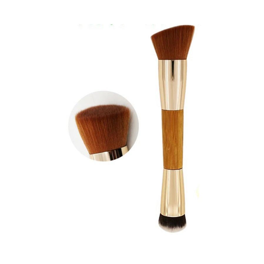 HKM-035091 Bamboo Handle Foundation Brush with Corrugated Silk Nylon Wool bristles