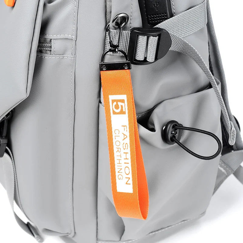 HKM-035091 Large Capacity 17 Inch Polyester Backpack for College and Travel, Ideal School Bag for Men
