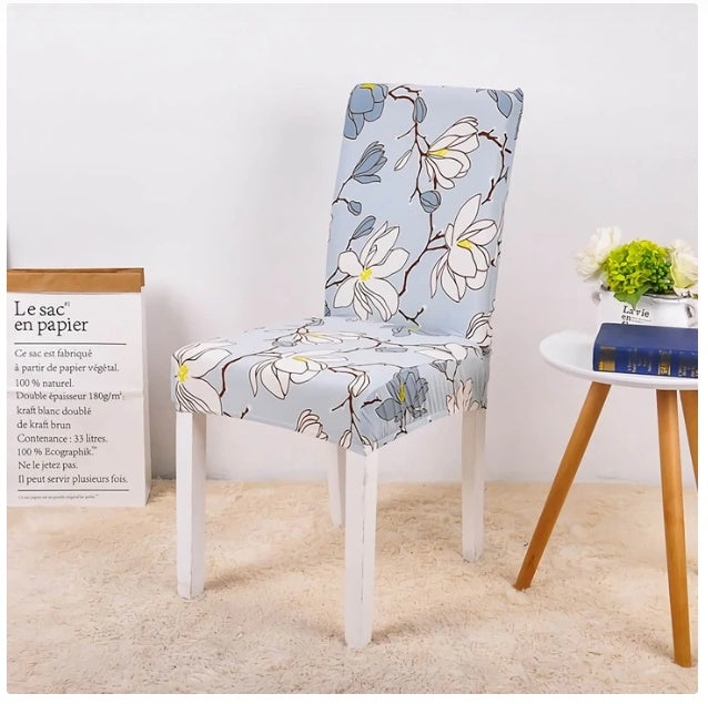 HKM-035091 Printed Stretch Dining Chair Covers - Set of 4 or 6 for Furniture Protection and Style