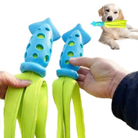 HKM-0351421 Interactive Squeaky Cuttlefish Chew Toy for Dogs - Teeth Cleaning Pet Toy for All Sizes