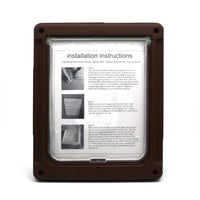 HKM-0351549 Plastic Pet Door with Flap – White, Brown, Black – Small & Large Sizes Available