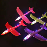 HKM-035155 EVA Foam Glider with LED Lights - Hand Launch Outdoor Flying Toy