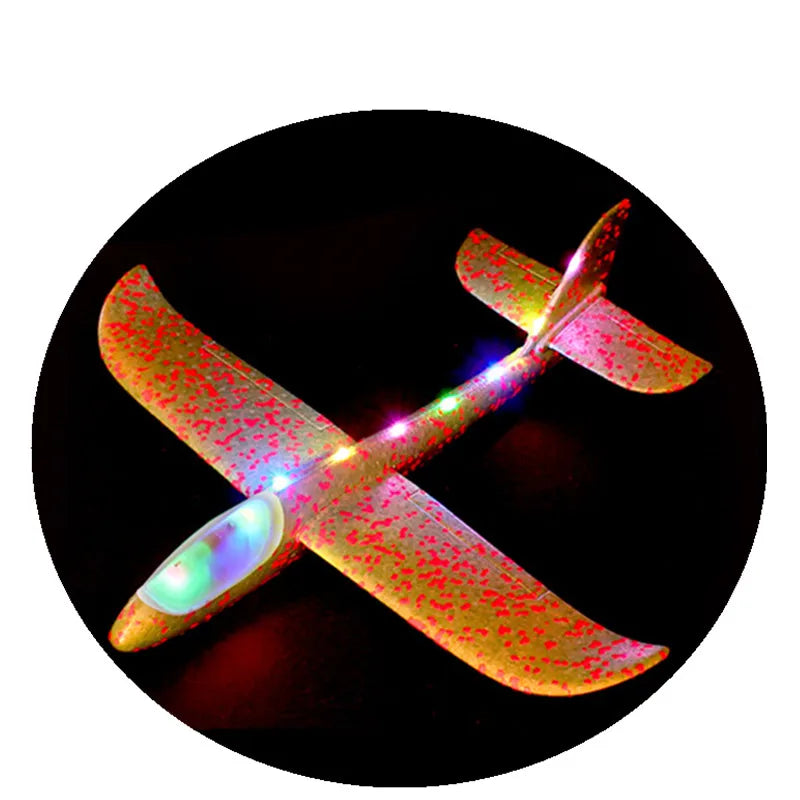HKM-035155 EVA Foam Glider with LED Lights - Hand Launch Outdoor Flying Toy