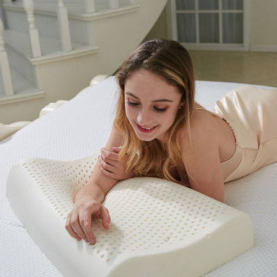 HKM-035155 Natural Latex Wave B Shape Pillow 60x40x11cm for Comfortable Sleep and Support