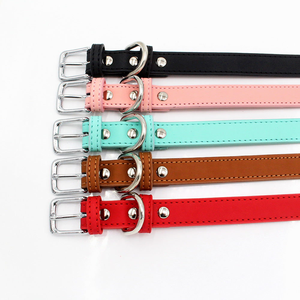 HKM-0351933 Comfortable PU Leather Pet Collar in Various Colors and Sizes